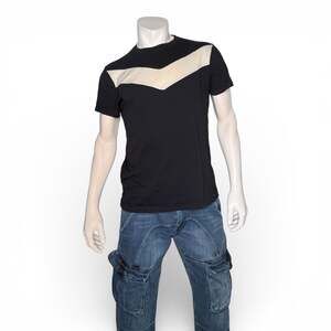 Diesel Men's Black Chevron Contrast Panel Short Sleeve T-Shirt Size M